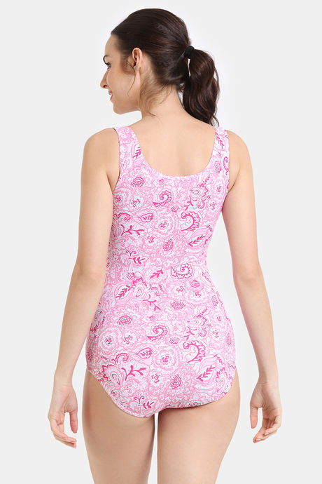 Zelocity Elastane Blended Slip-On Malliot with Removable Pads - Pink Cosmos — image 3